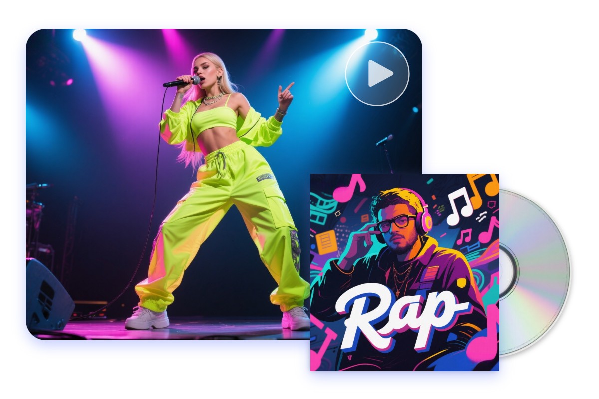 Generate AI rap song covers and MV in one stop in Fotor