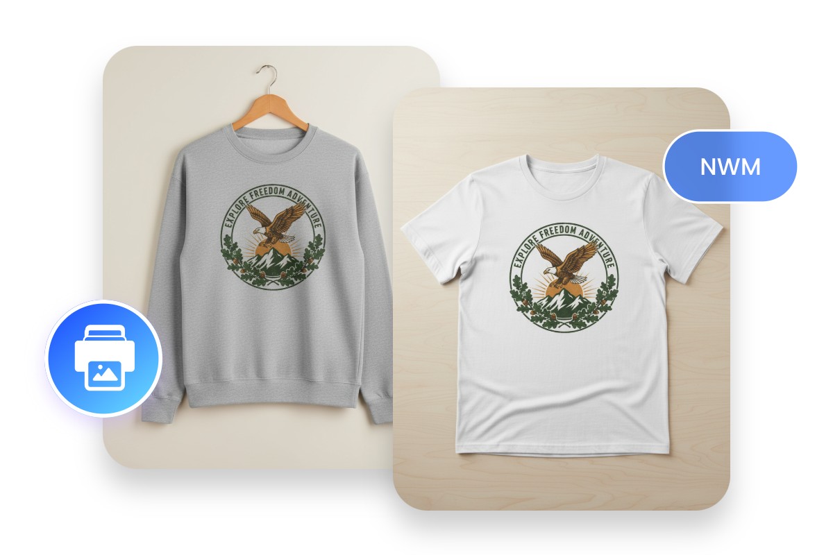 Generate HD clothing mockups in PNG format