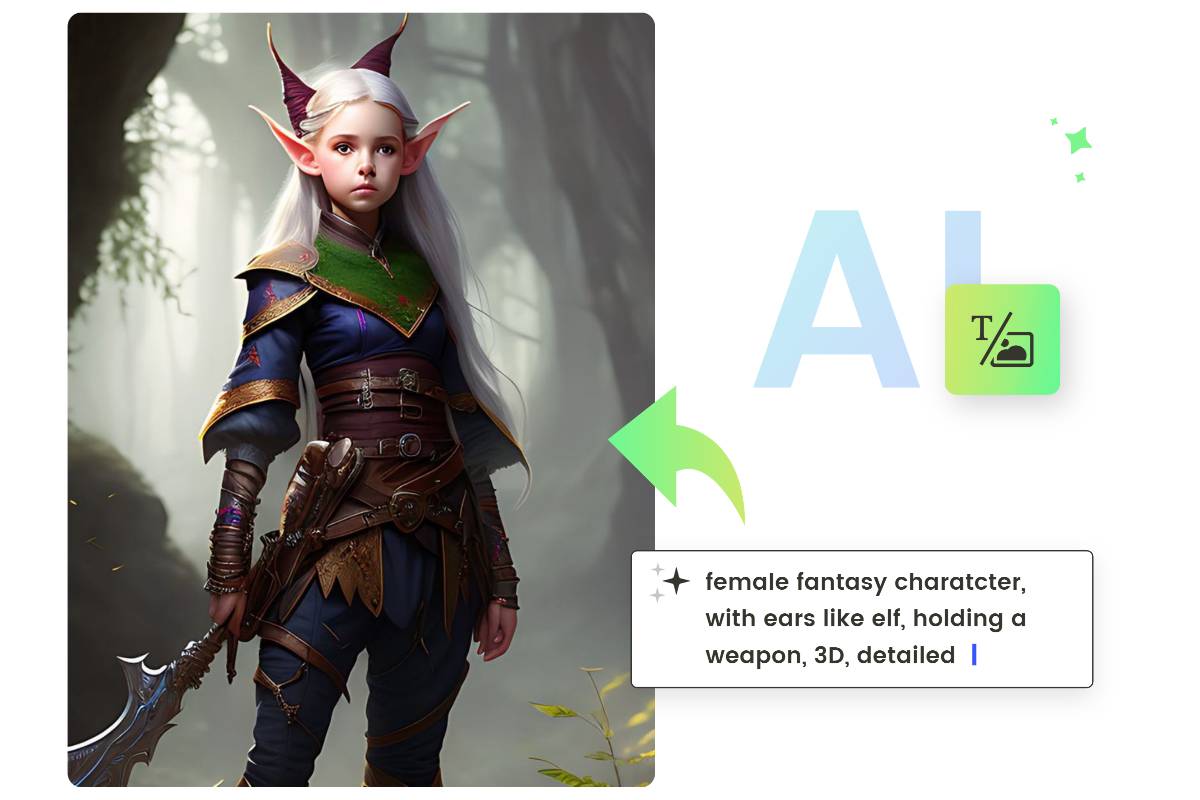 Generate A 3d Female Fantasy Character From Text In Fotor 3d Character Creator 