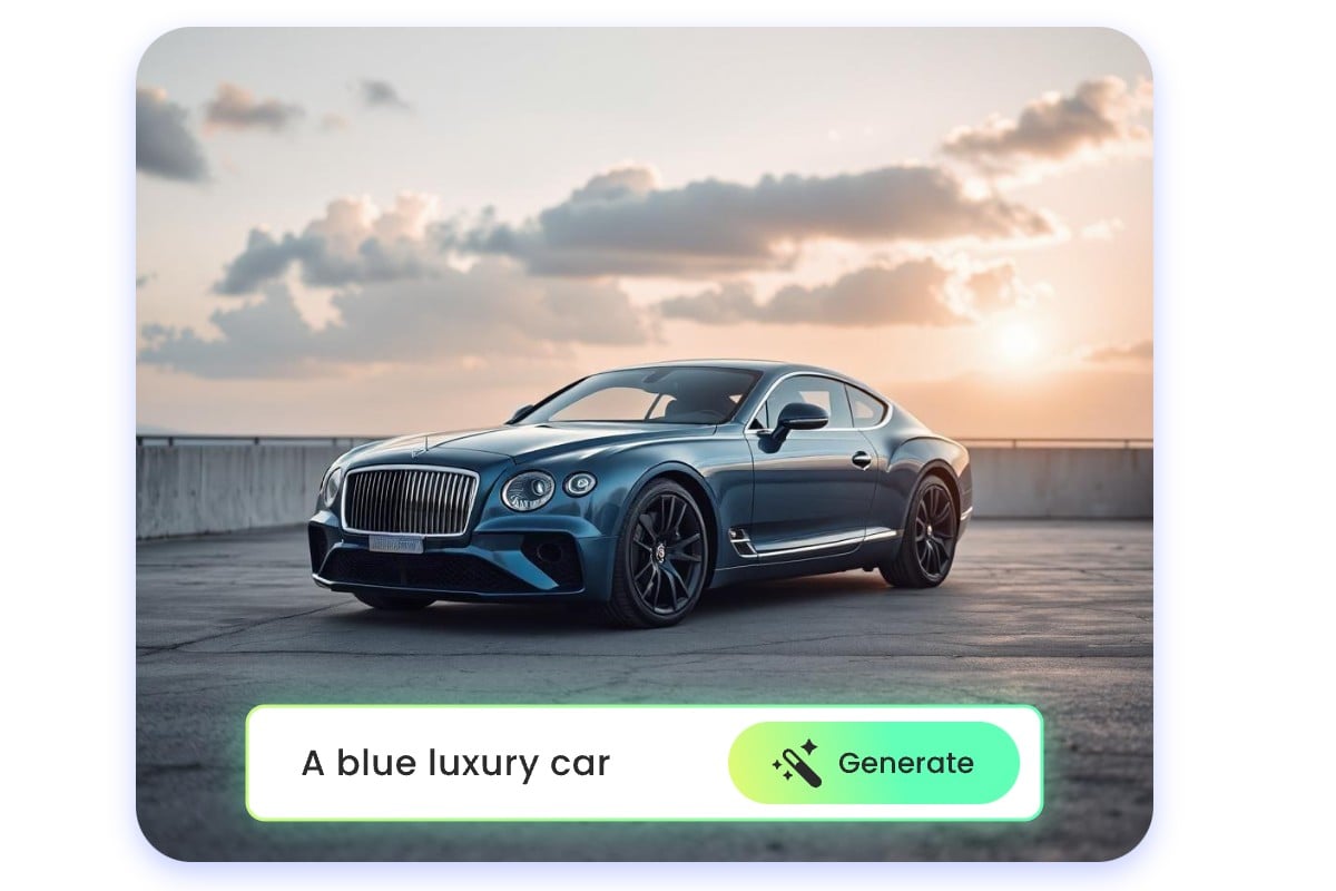 Generate a car from text with fotor