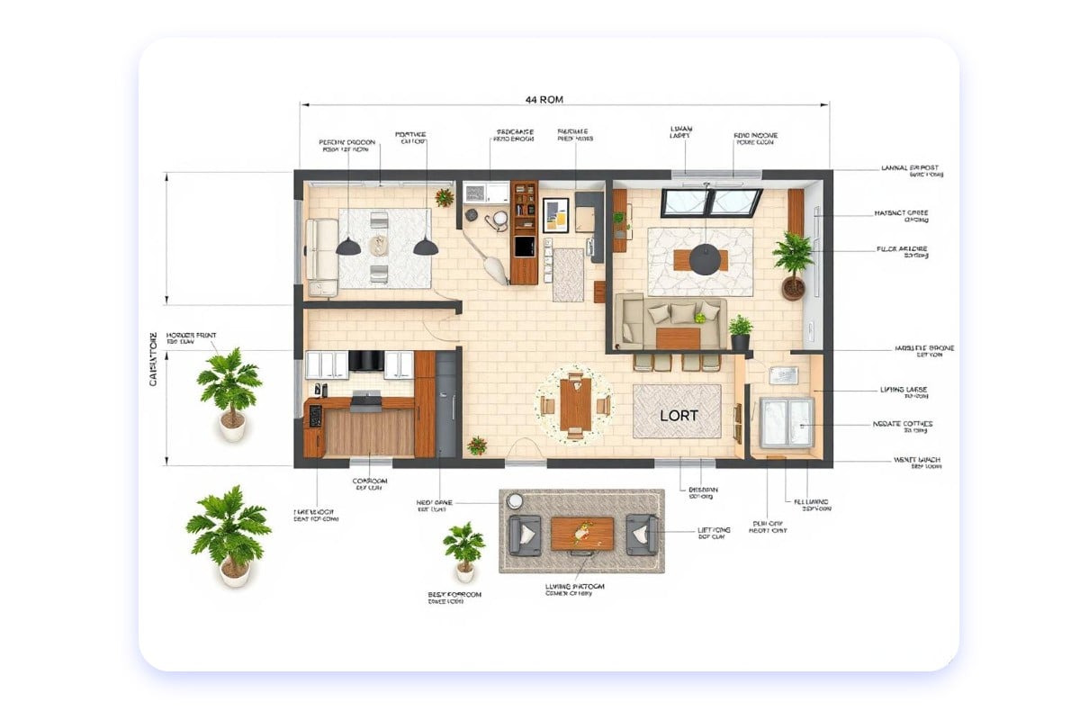 Generate a colored floor plan from text with fotor