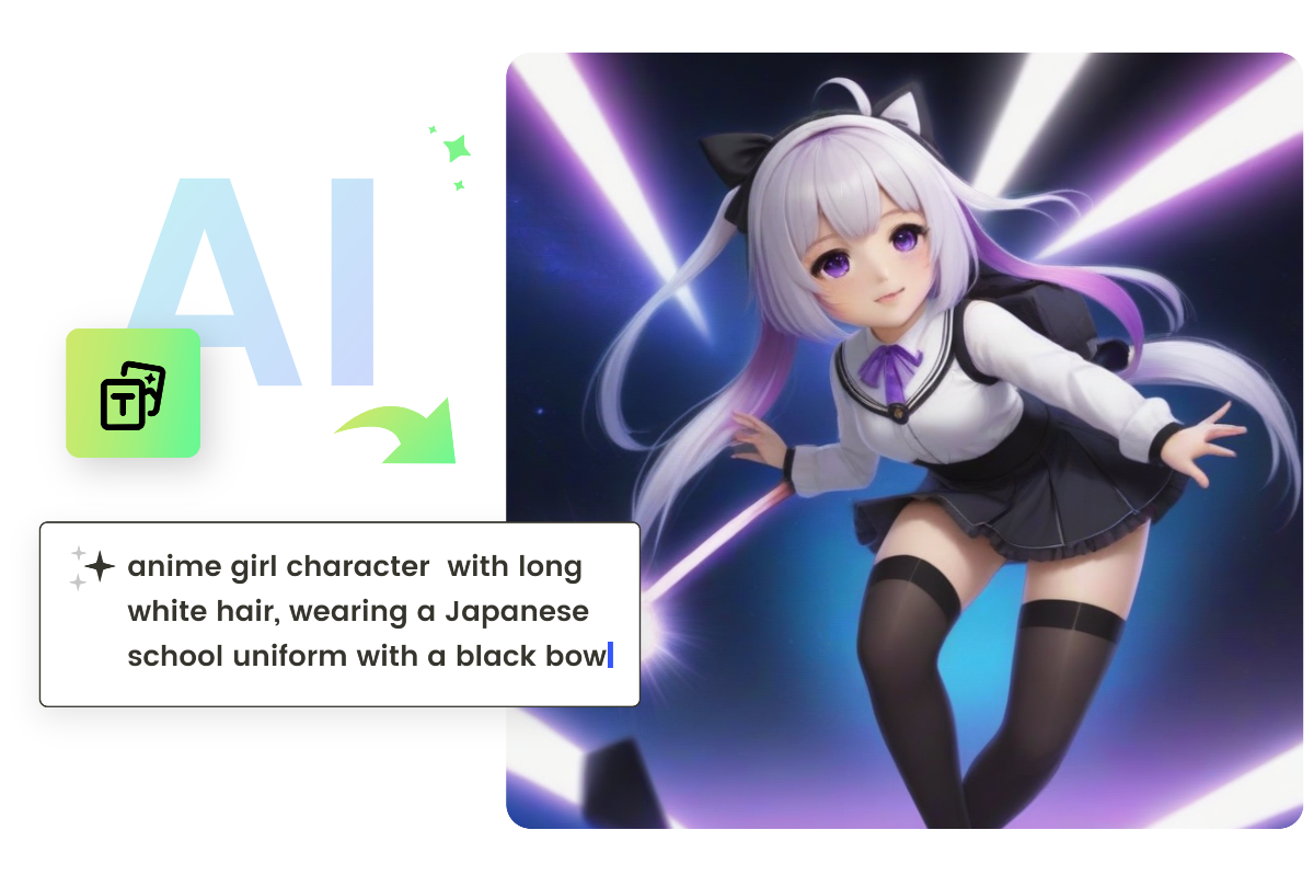 Generate a cute dancing anime girl pngtuber from prompts in fotor pngtuber maker