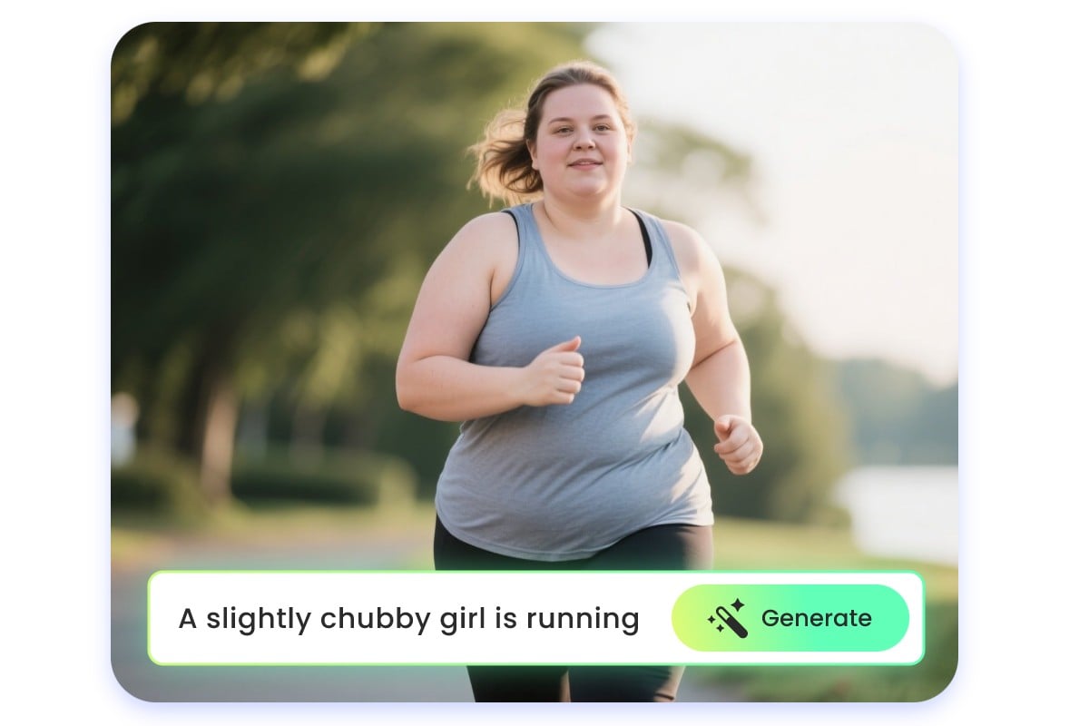文章から可愛い太った女の子の画像を生成