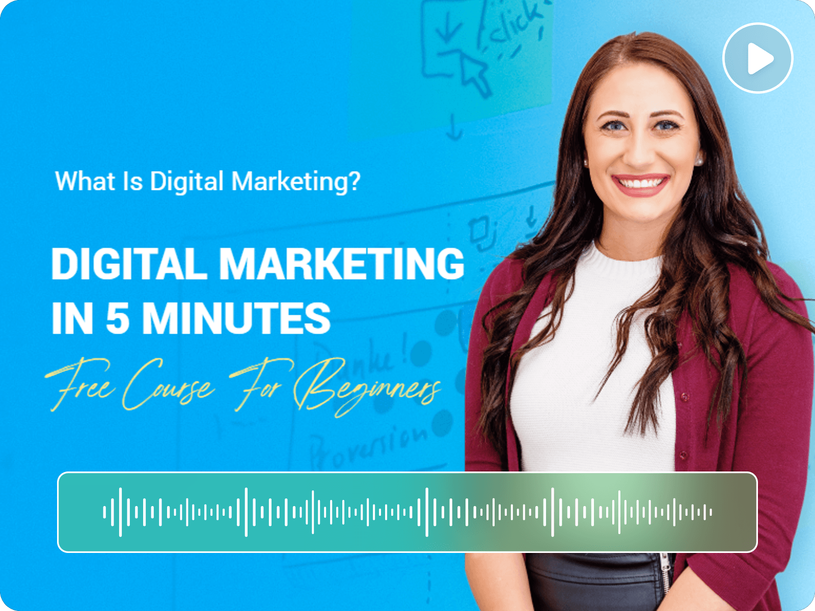 Generate a digital marketing course video with audio from pdf