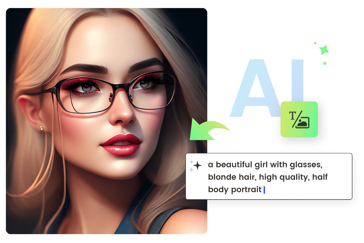 Generate a girl face image from text with Fotor AI image generator