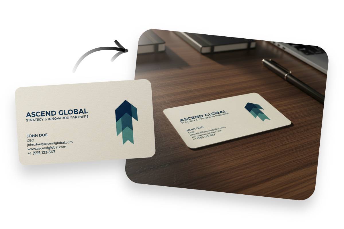 Generate a mockup for a business card using ai