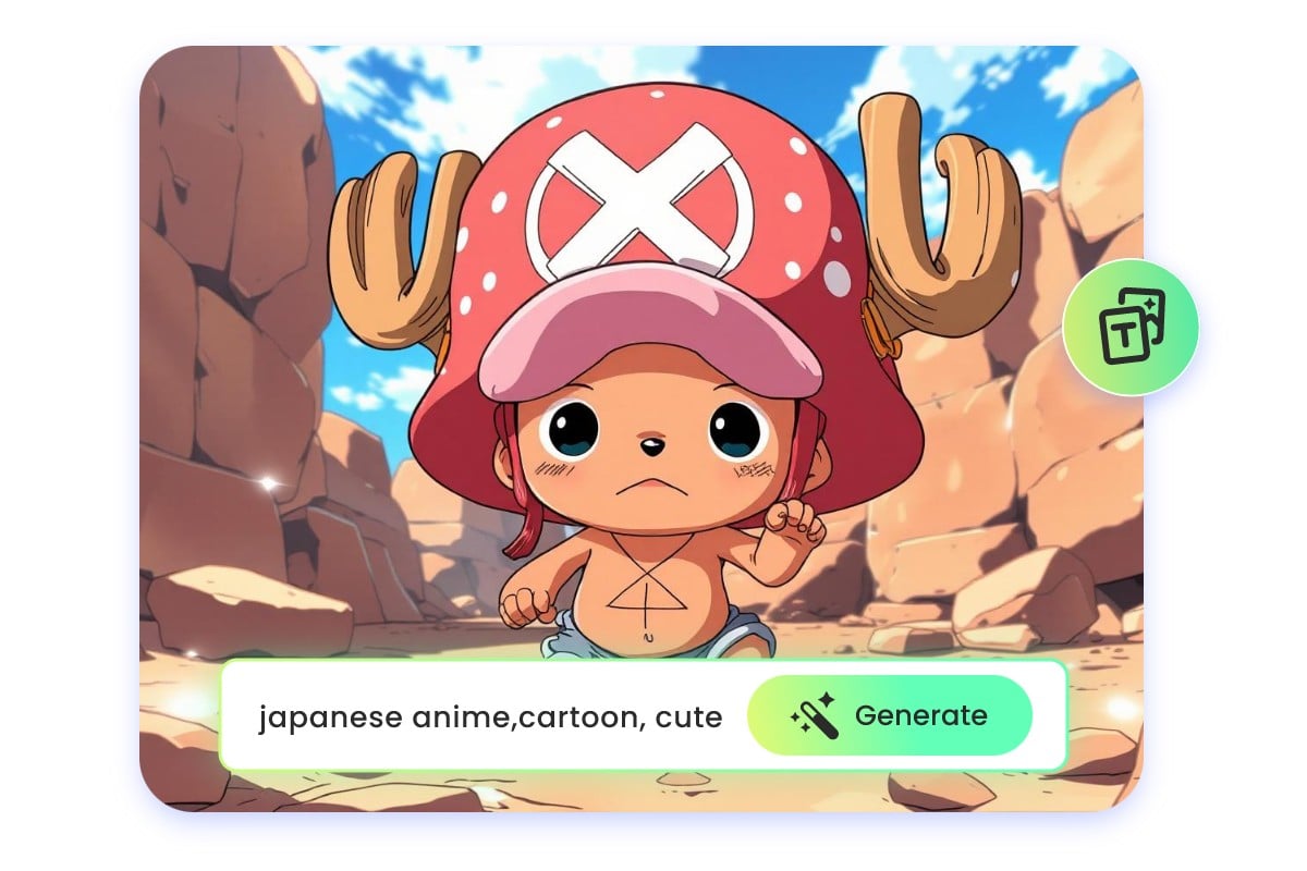 Generate a one pice image from simple text