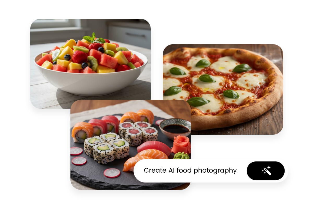 Generate ai food photography from text in fotor