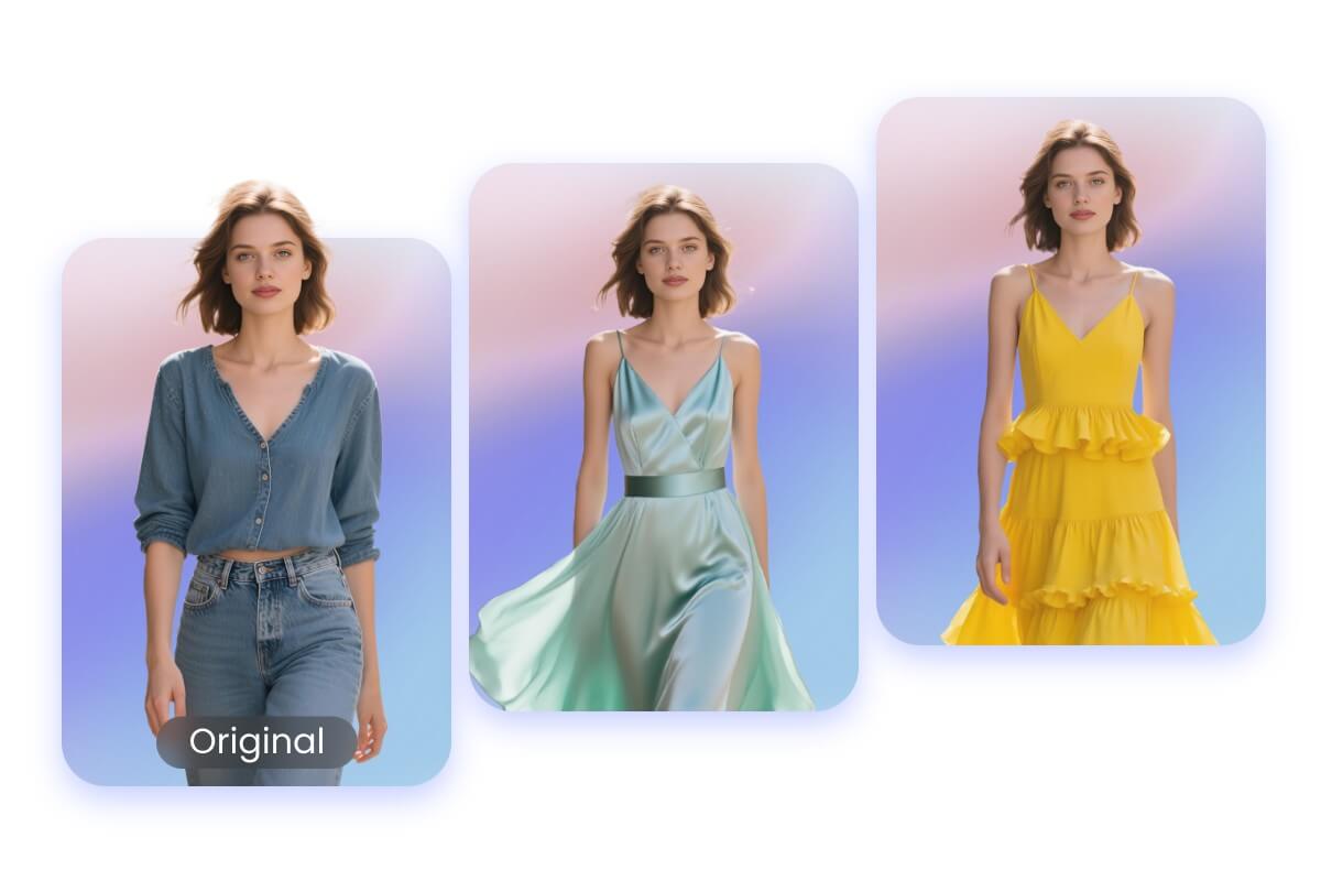 Generate ai models for clothing products and change them into different outfits