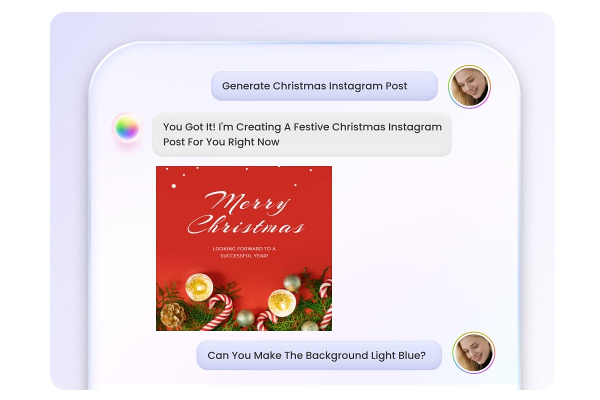 Generate an AI Instagram post with AI chat