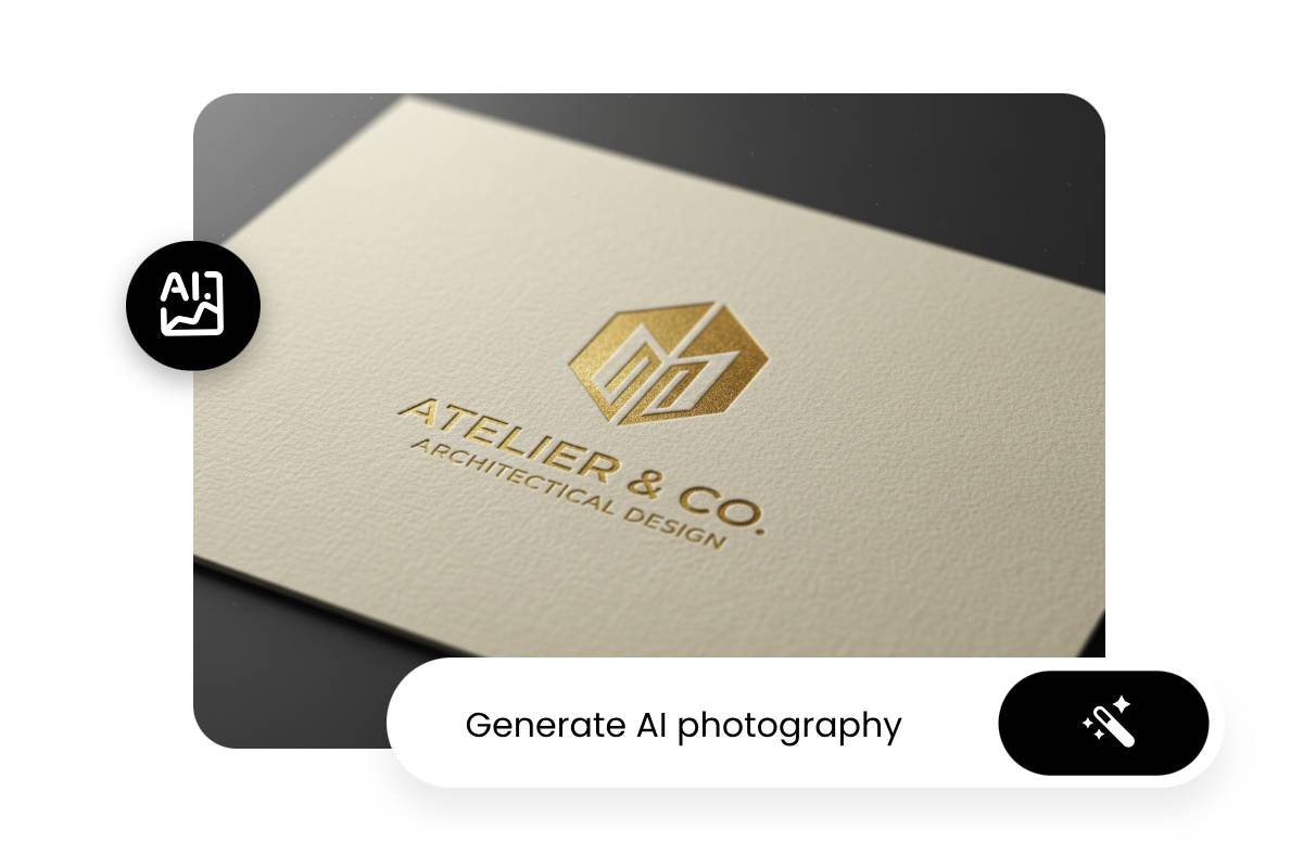 Generate an ai business card mockup directly from text input