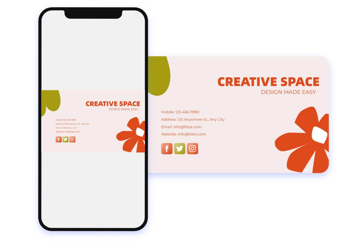 Generate an ai business card on the mobile app