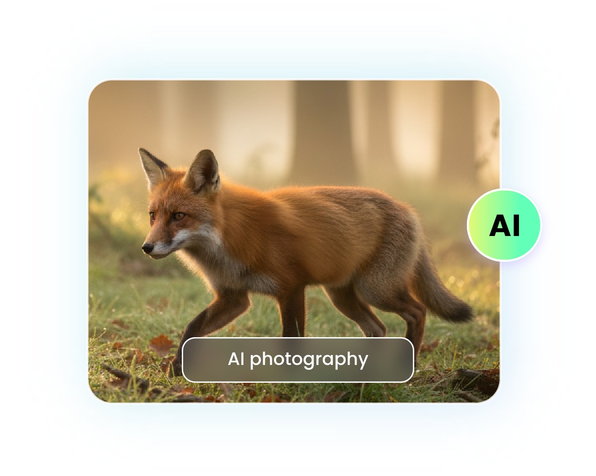 Generate an ai photography of a fox from text with ai