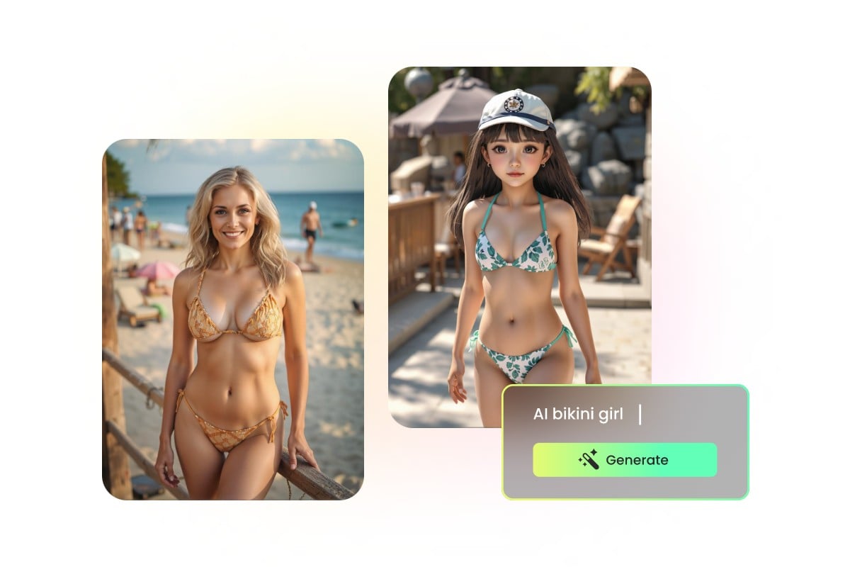 テキストから簡単かつ即座にAI水着美女を作成