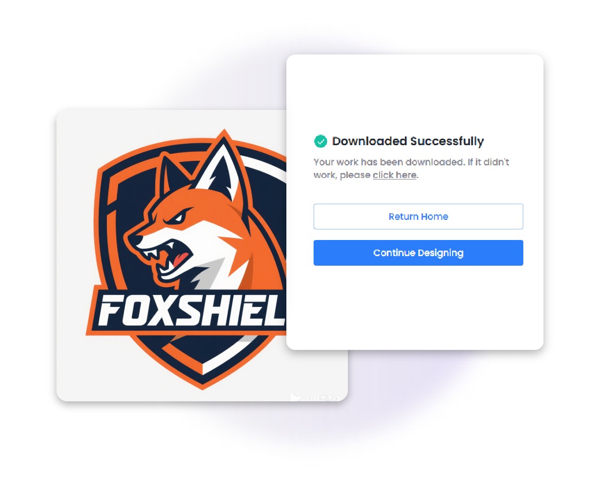 Generate and download an ai generated fox logo design