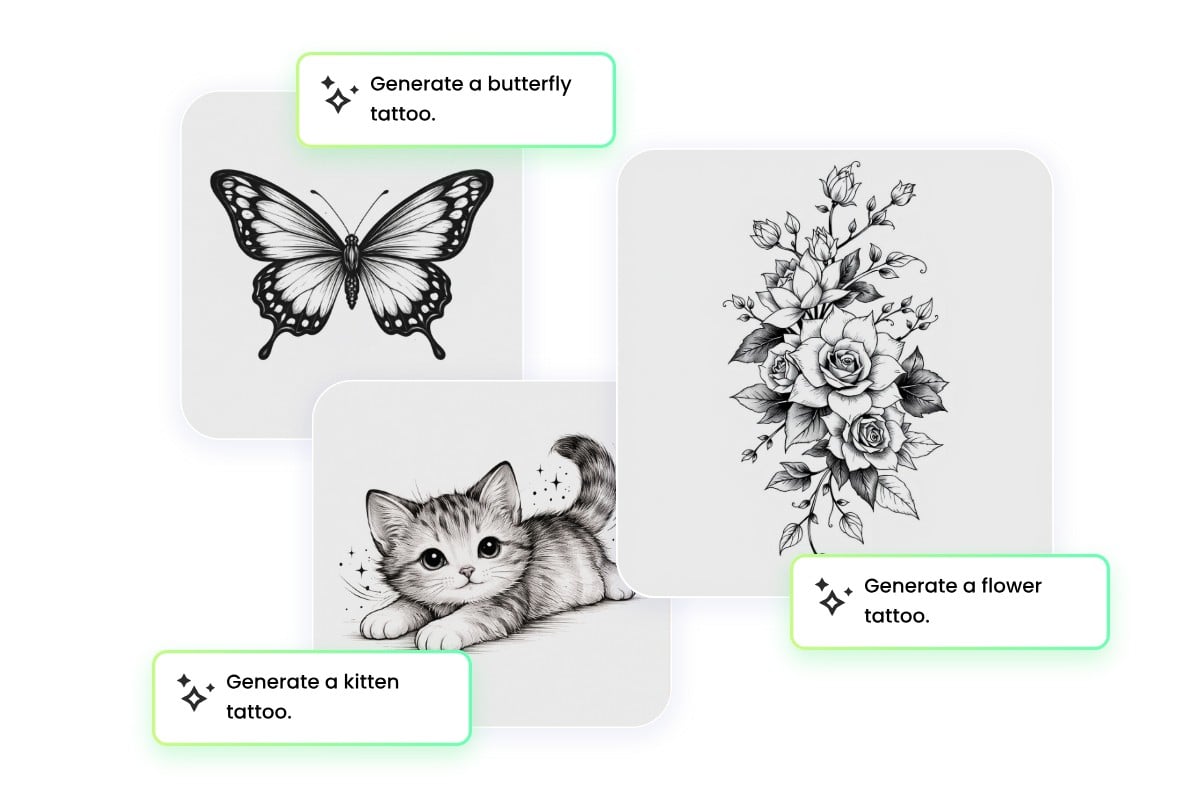 Generate custom tattoo designs from text prompts