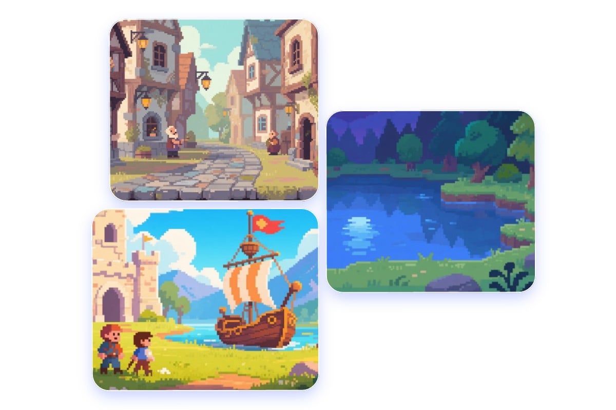 Generate different sprite scenes and backgrounds