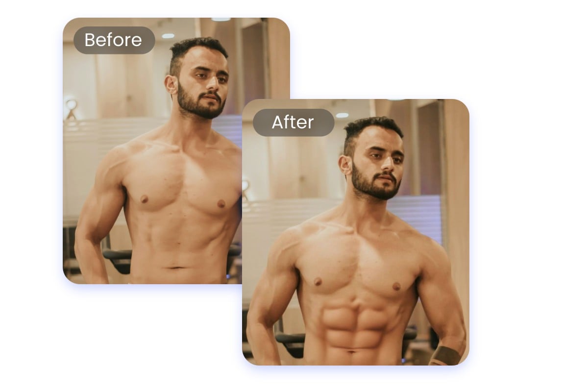 Generate muscles man in one click