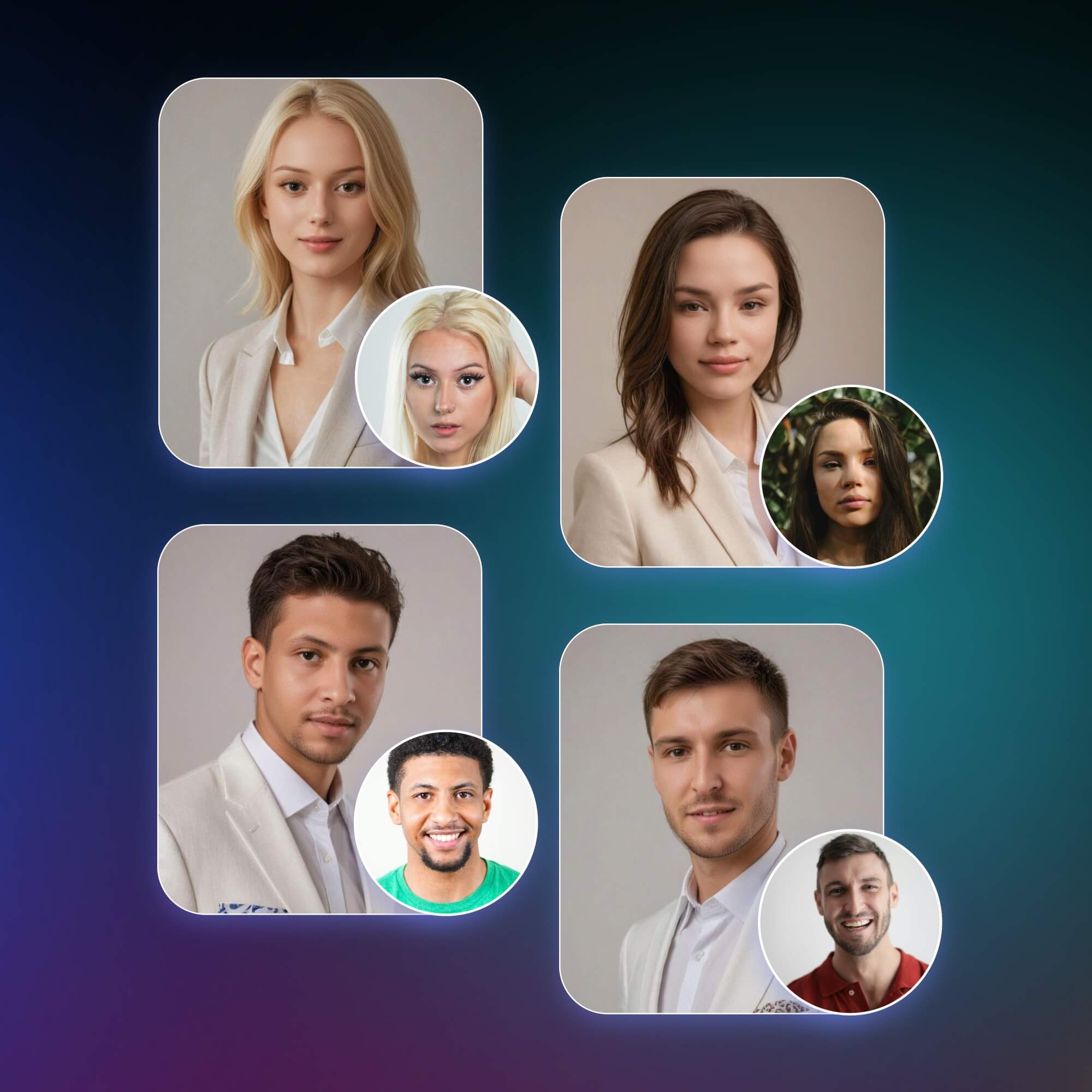 Générer des avatars IA professionnels pour un groupe