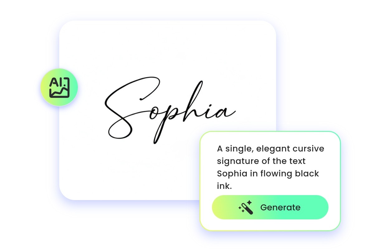 Generate signatures with text to image instantly