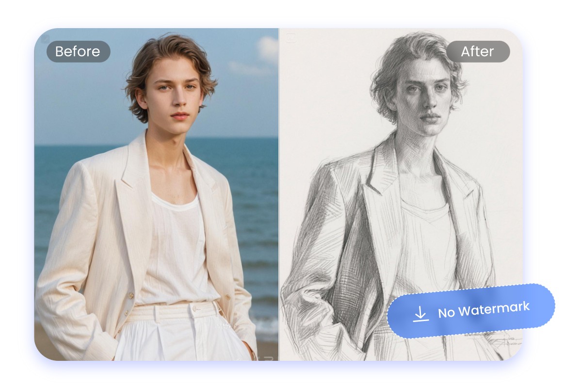 Generate sketch image without watermark
