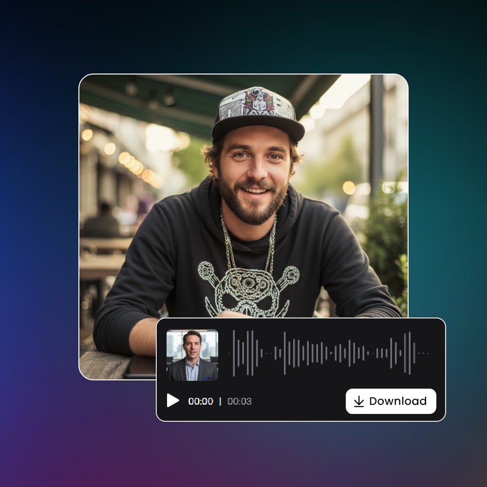 Generate speech in one click with preview download