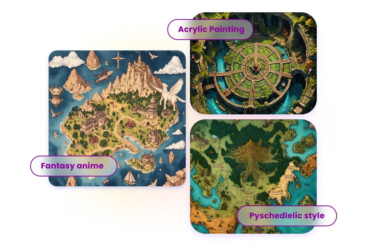 DnD Map Generator AI Online Free - Generate Three Dnd Maps In Different Styles With Fotor Ai