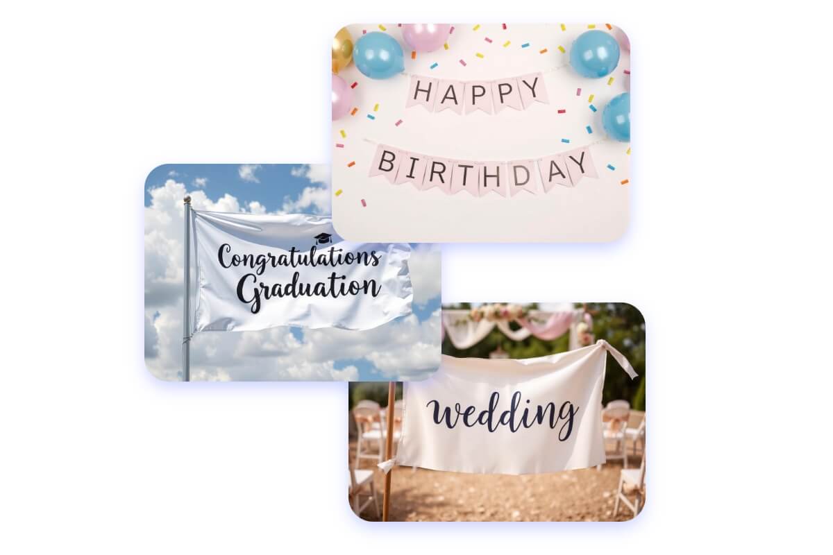 Generate various flags for celebration using ai