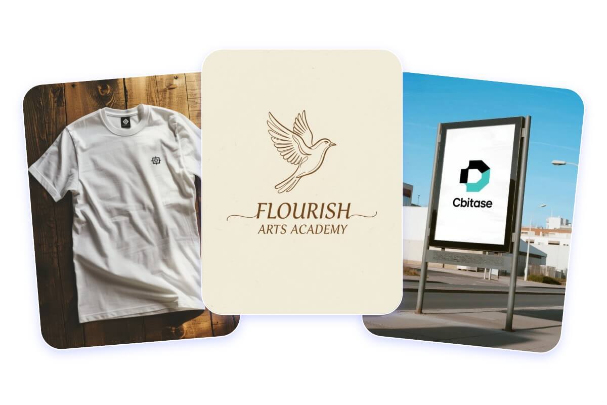 Generate various logo designs and scene images for creating logo mockups with fotor