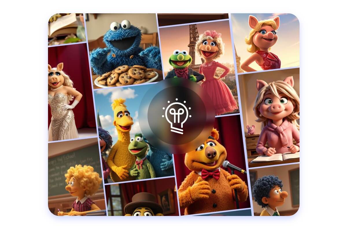 Generate various muppet characters to provide rich inspiration for muppet creation