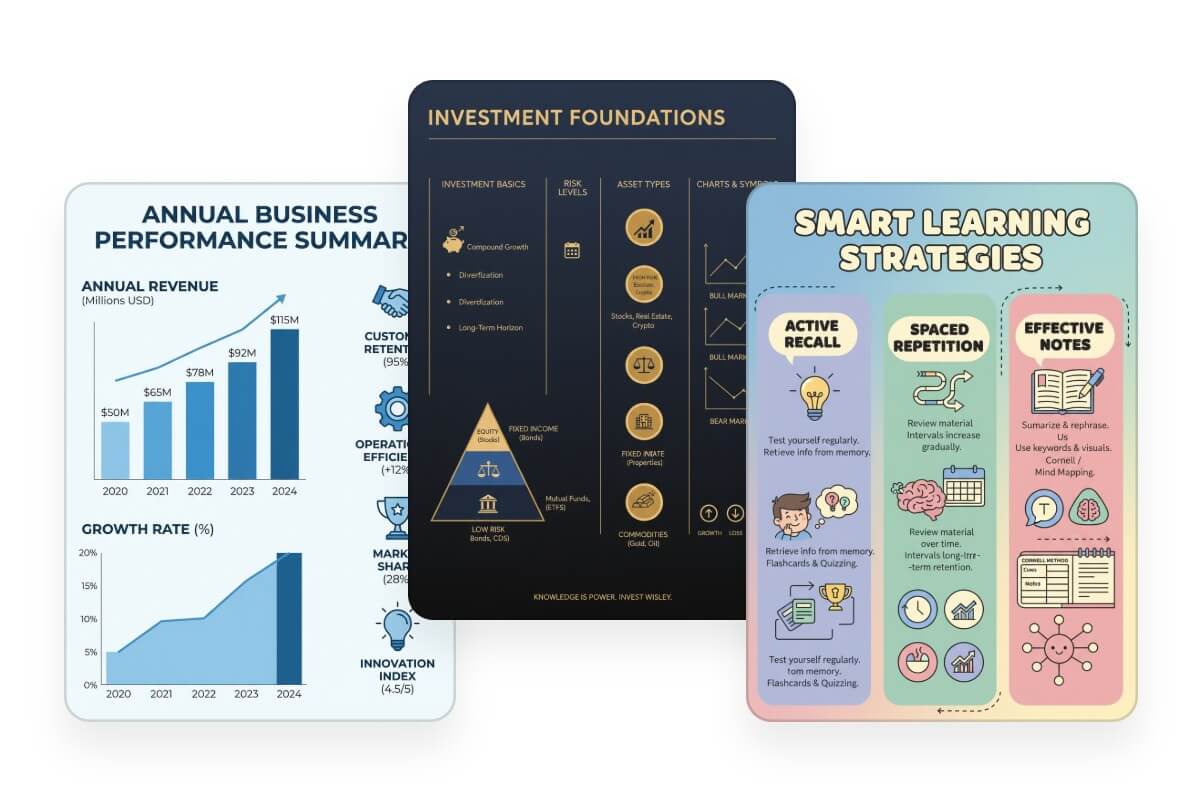 Generate various types and styles of infographics with ai