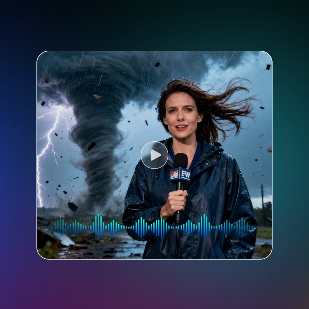 Generate video with audio featuring create an avatar with lip synced voice