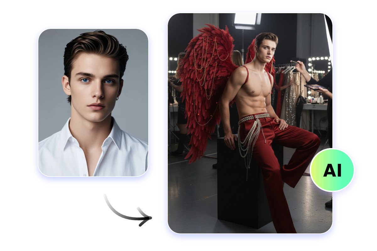 Generer une photo ia masculine de victoria secret