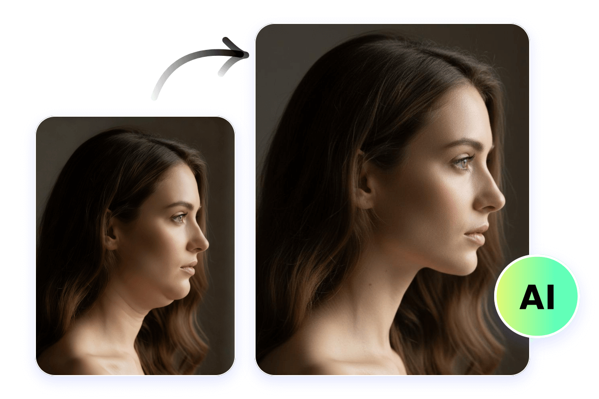 Get a natural sharp jawline with fotor AI double chin remover