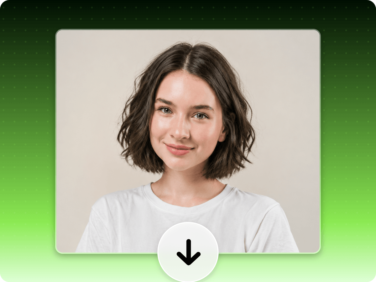 Get a new photo of a girl with short black hair and download it