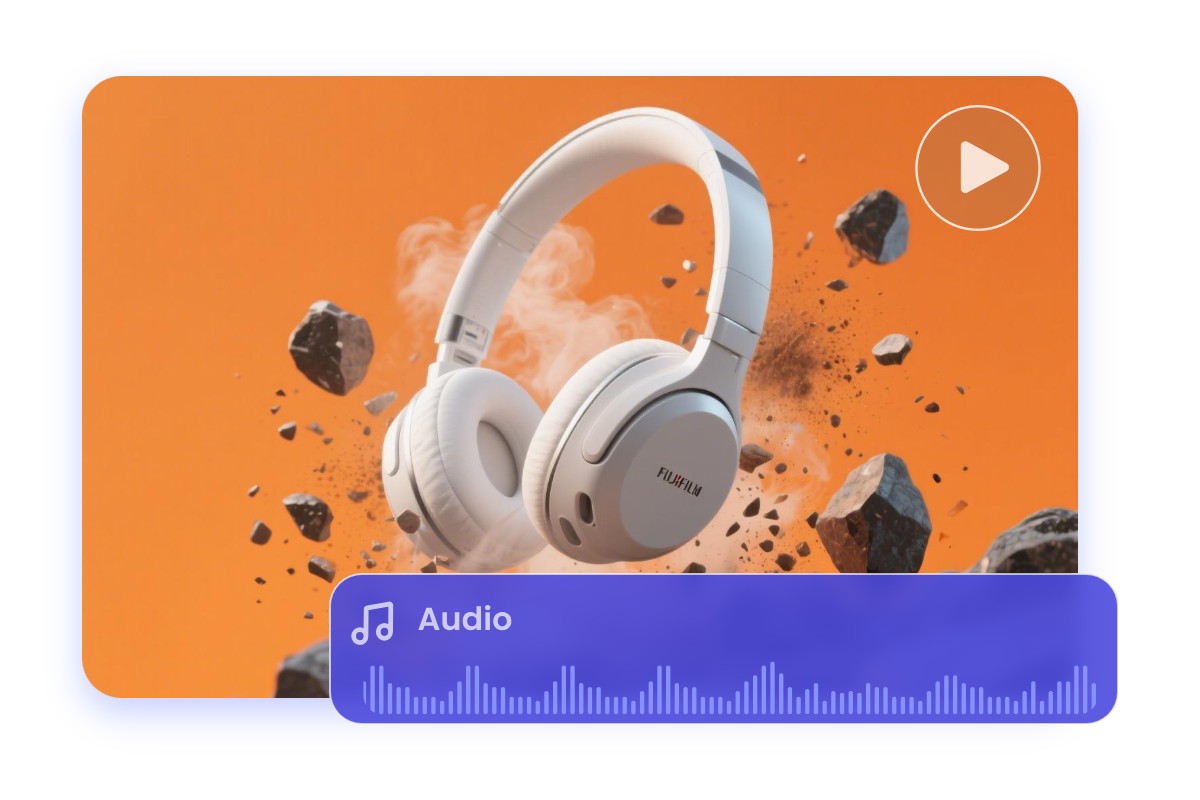 Get natural audio for ai generated product video of an earphone