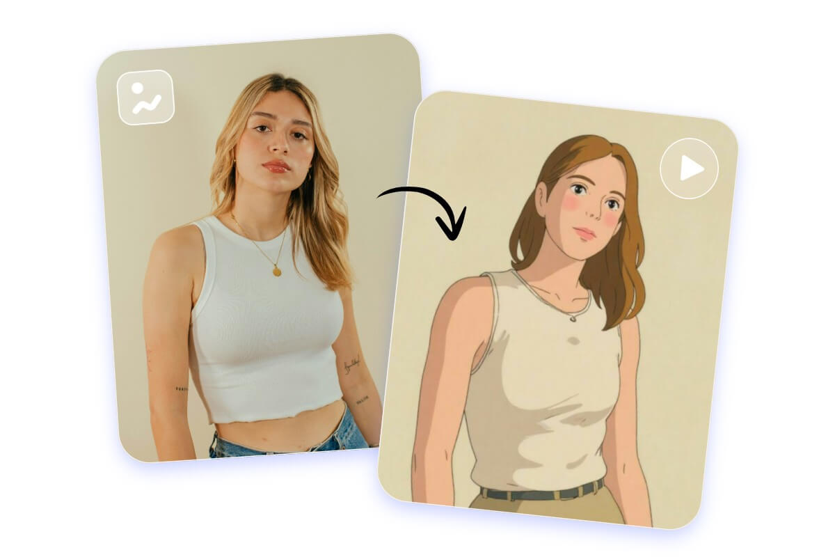 Ghibli video generator makes a girl photo video