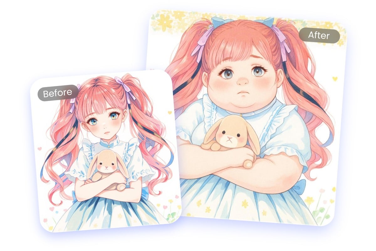 好きなキャラクターに太った姿を与える