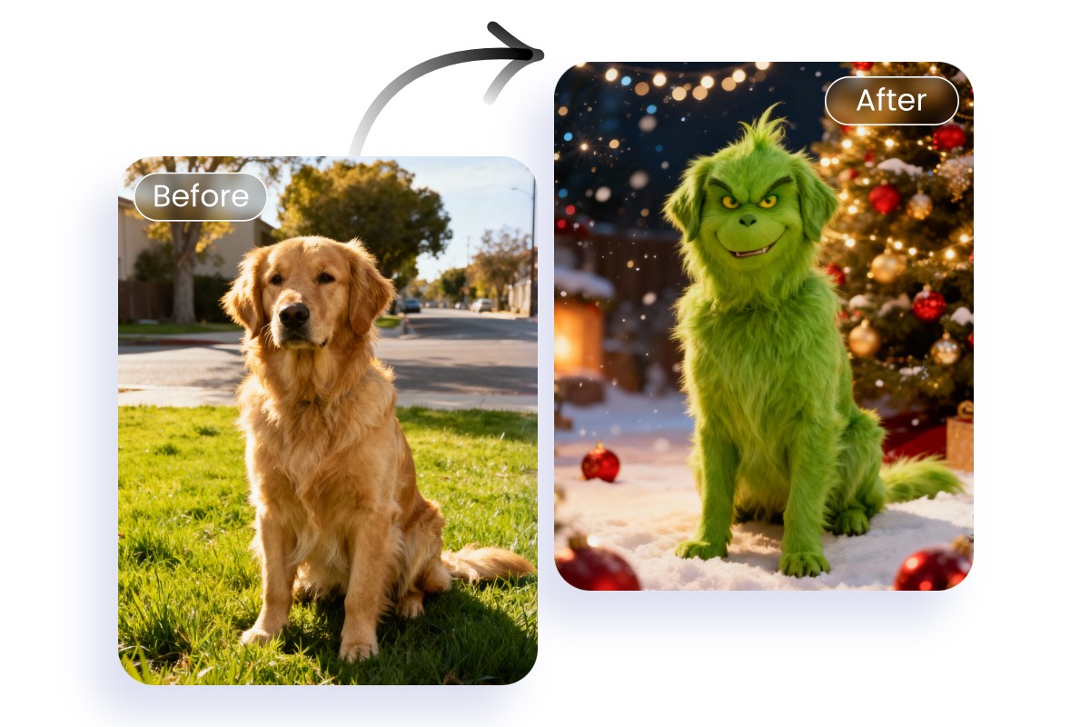 Grinch a gold hair dog