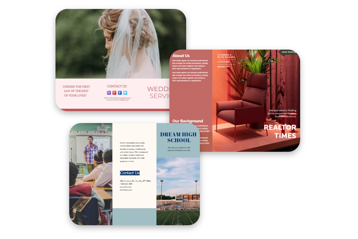 Half fold bi fold tri fold z fold brochure