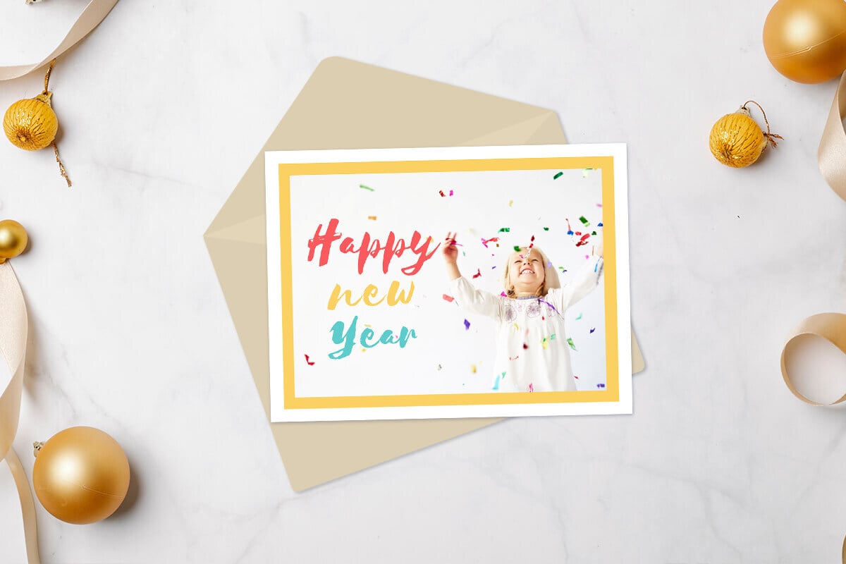 new year greeting card design for kids