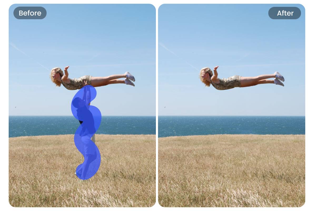 画質を損なわない高品質なAI消しゴムマジック