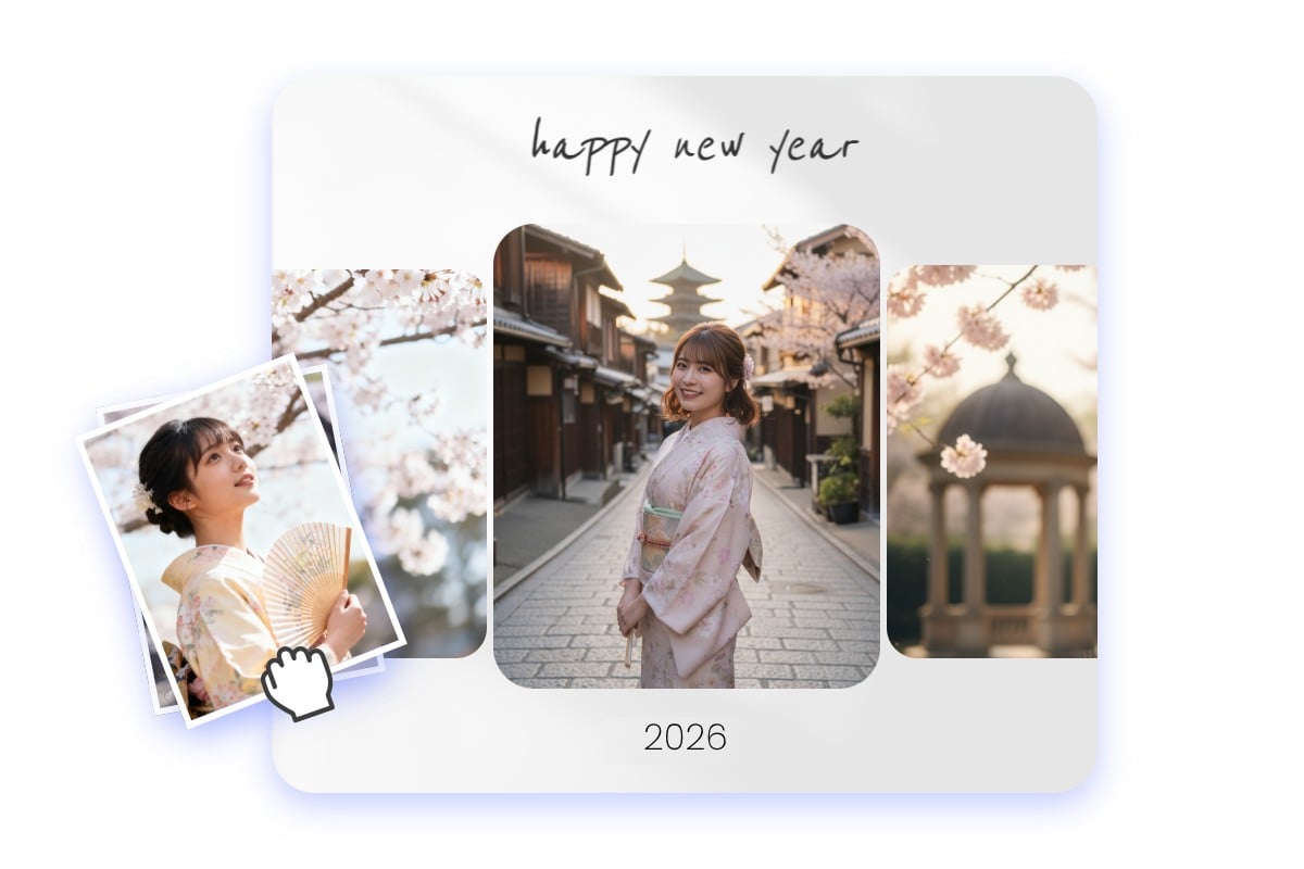 思い出をコラージュ！写真入りの馬年賀状で特別感アップ