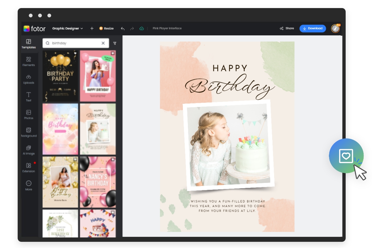 How to create a birthday poster for a little girl in fotor festival poster maker