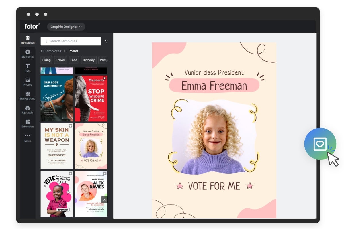 How to customize a fotor free poster template