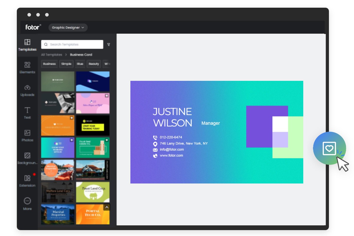 Fotor Business Cards: Easily Design Professional Name Cards Online for ...