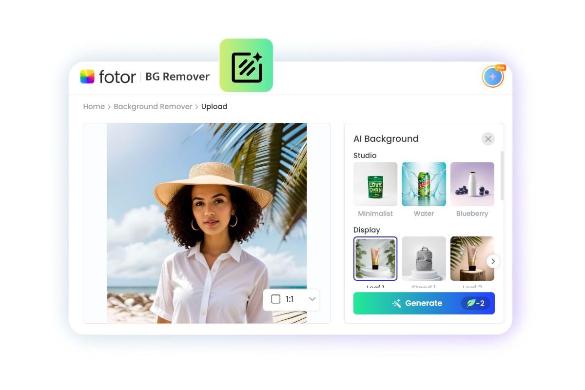 Wie kann man HIntergrund erstellen mit dem Fotor KI-HIntergrundgenerator