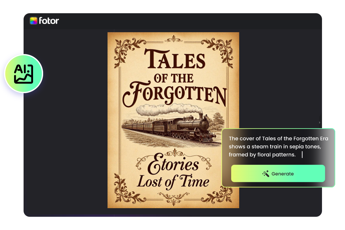So erstellen Sie mit Fotor eine Buchcover aus Text und Bild mithilfe von KI