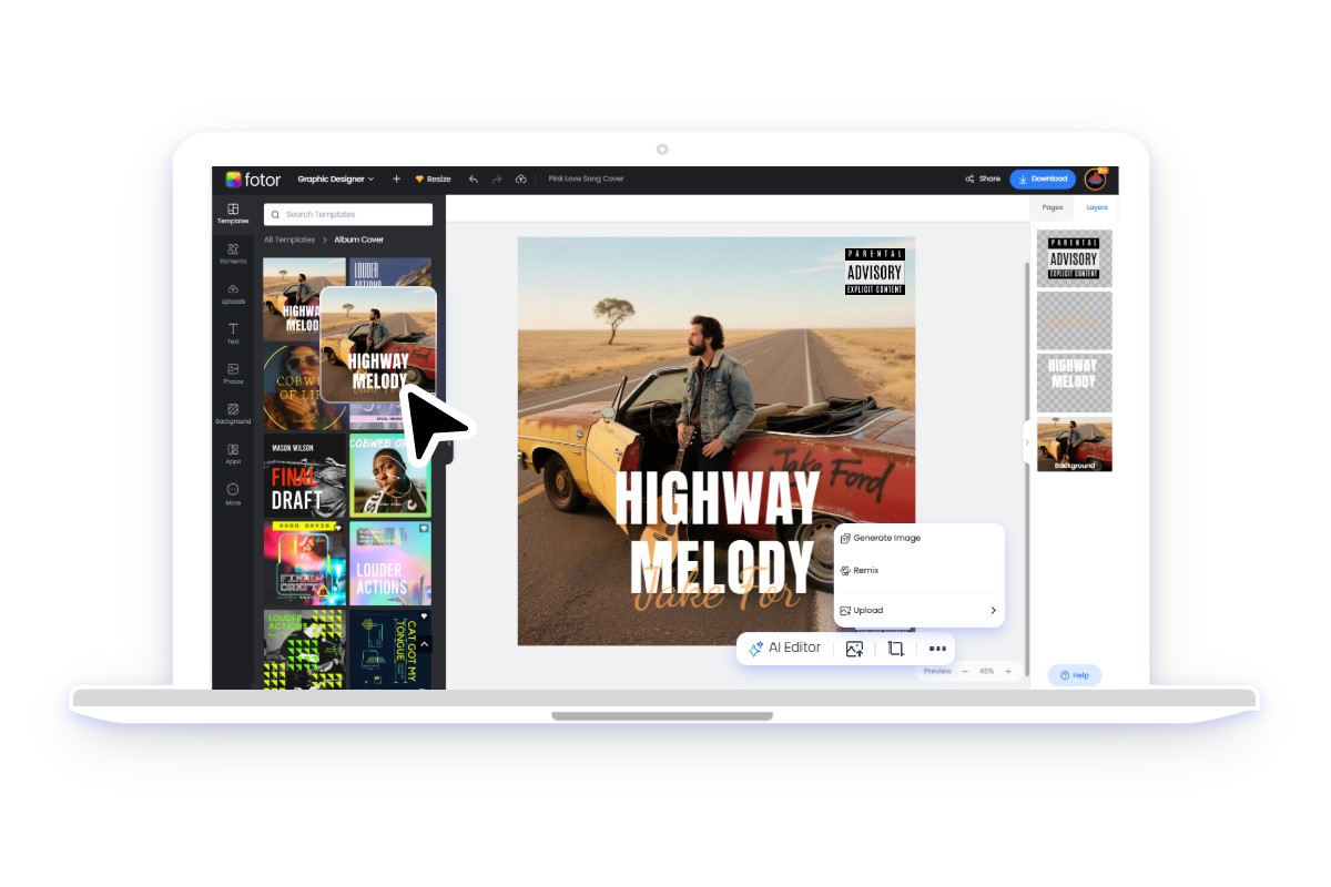 How to make a parental advisory album cover in fotor