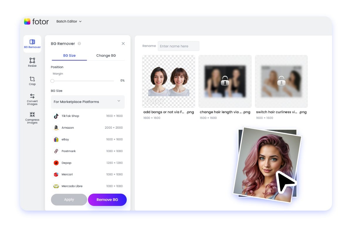 How to remove image backgrounds in batch with Fotor